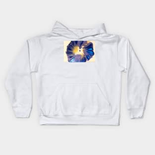 Amethyst Blue Spin Flower Kids Hoodie